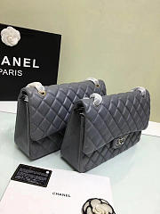 Chanel Lambskin Leather Flap Bag Gold/Silver Grey 30cm  - 6