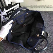 Chanel Canvas And Sequins Shopping Bag Blue A66941 VS06532 - 6