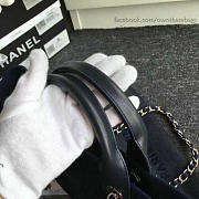 Chanel Canvas And Sequins Shopping Bag Blue A66941 VS06532 - 3