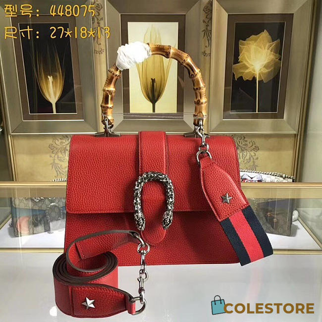 gucci dionysus medium top handle bag red leather CohotBag  - 1