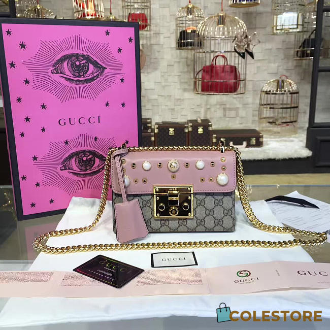 gucci gg leather padlock studded CohotBag 2386 - 1