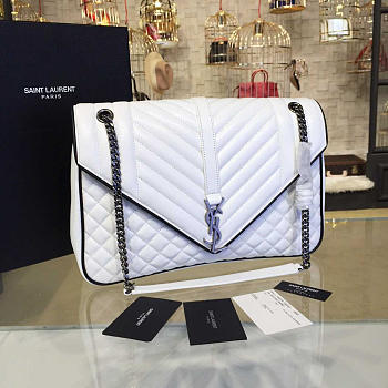 YSL Envelop Satchel Large White 4810