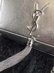 YSL Kate Cain Wallet With Tassel In Crinkled Metallic Leather 5003 - 5
