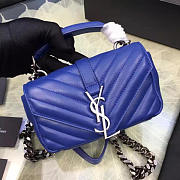 YSL Quilted Monogram College Blue 5070 - 3