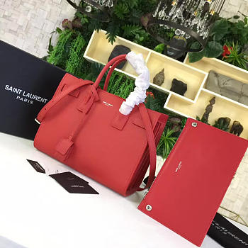 YSL Sac De Jour In Grained Leather Red 5135
