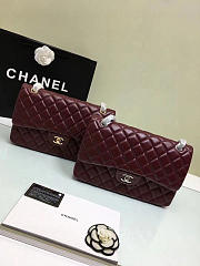 Chanel Lambskin Leather Flap Bag Wine 30cm  - 2