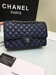 Chanel Calfskin Leather Flap Bag Gold/Silver Royalblue 25cm - 2
