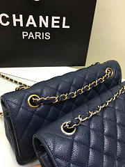Chanel Calfskin Leather Flap Bag Gold/Silver Royalblue 25cm - 6