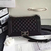 CHANEL QUILTED CAVIAR MEDIUM BOY BAG BLACK 180301 VS06570 - 1