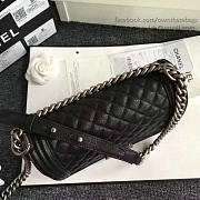 CHANEL QUILTED CAVIAR MEDIUM BOY BAG BLACK 180301 VS06570 - 6