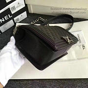 CHANEL QUILTED CAVIAR MEDIUM BOY BAG BLACK 180301 VS06570 - 4