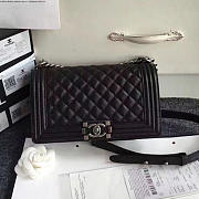 CHANEL QUILTED CAVIAR MEDIUM BOY BAG BLACK 180301 VS06570 - 3