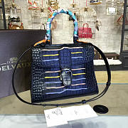 CohotBag delvaux mm brillant satchel crocodile embossed leather black 1472 - 1