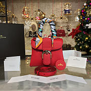 CohotBag delvaux mini brillant satchel grained calfskin leather red 1503 - 1