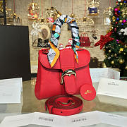 CohotBag delvaux mini brillant satchel grained calfskin leather red 1503 - 5