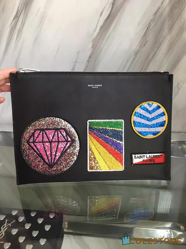 YSL Monogram Kate Clutch Black - 1