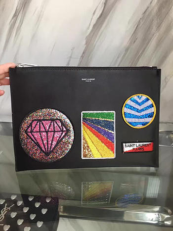 YSL Monogram Kate Clutch Black