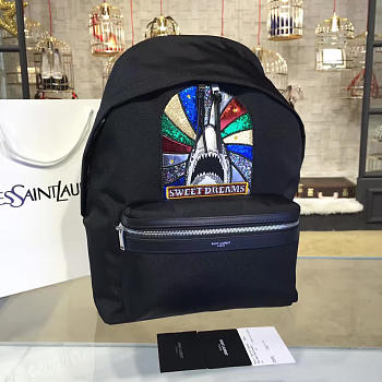 YSL Monogram Backpack Shark Black 4796