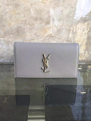 YSL Monogram Kate Clutch Grain De Poudre Embossed Leather 4967 - 1