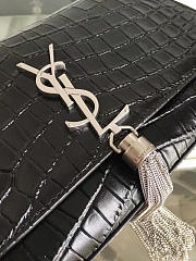 YSL Monogram Kate Sliver Tassel In Embossed Cocodile Shiny Leather 5033 - 6