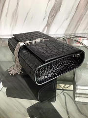 YSL Monogram Kate Sliver Tassel In Embossed Cocodile Shiny Leather 5033 - 5