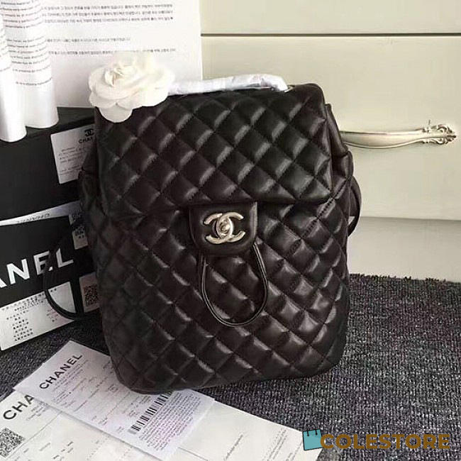chanel caviar quilted lambskin backpack black silver hardware - 1