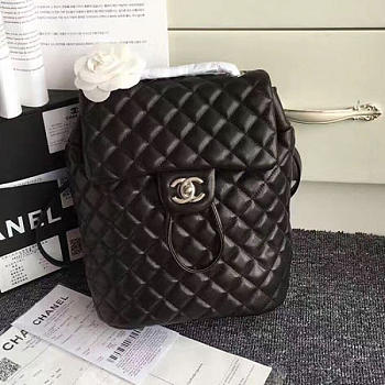 chanel caviar quilted lambskin backpack black silver hardware