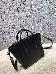 CohotBag celine nano luggage shoulder bag in black smooth calfskin 1008 - 2