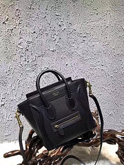 CohotBag celine nano luggage shoulder bag in black smooth calfskin 1008 - 5