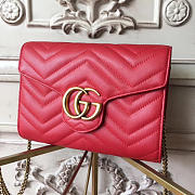 Gucci GG Mermont Wallet Chain in Red 20x4x14.5 cm - 3