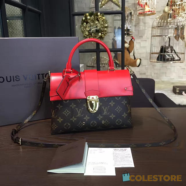 Louis Vuitton Monogram One Handle Flap Bag MM Red3296 - 1