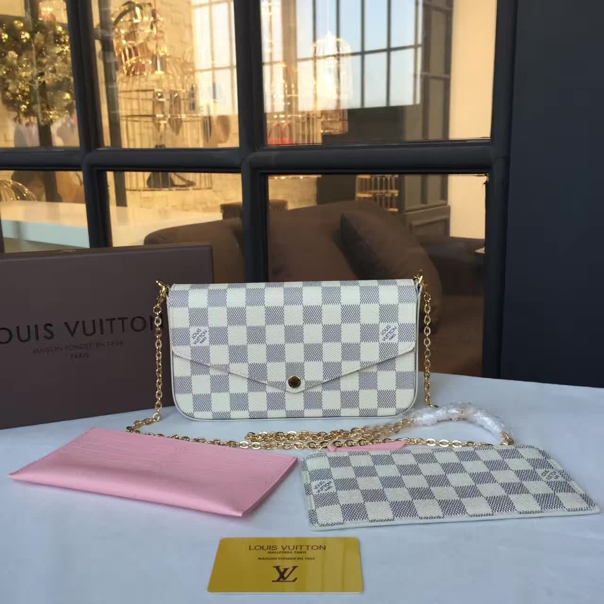 Louis Vuitton Pochette Felicie Damier Azur Canvas 3704 – Foralltee