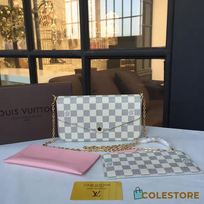 Louis Vuitton Pochette Felicie Damier Azur Canvas 3704 - 1