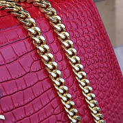 YSL Monogram College In Embossed Crocodile Shiny Red Leather 4763 - 4