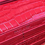 YSL Monogram College In Embossed Crocodile Shiny Red Leather 4763 - 3
