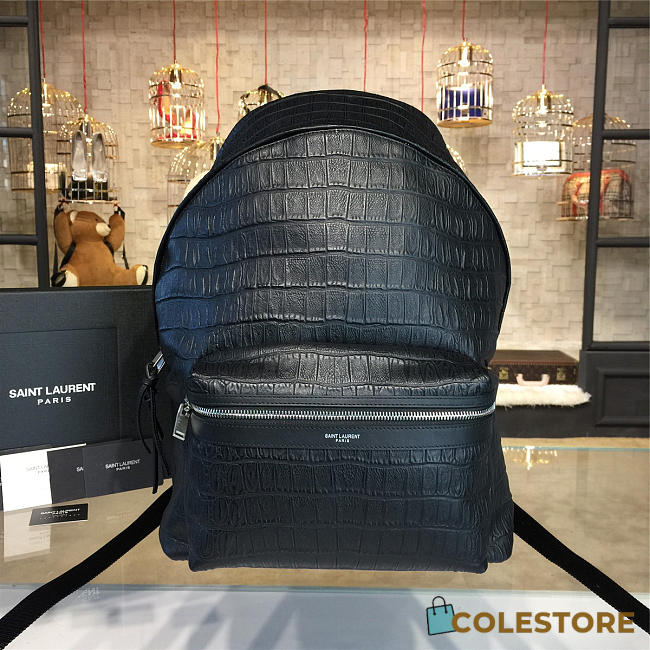 YSL Monogram Backpack Black 4790 - 1