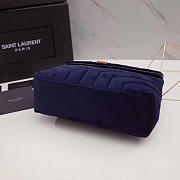 YSL Loulou Monogram Quilted Velvet Shoulder Bag In Blue 4795 - 2