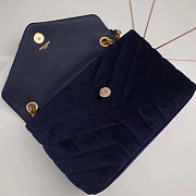 YSL Loulou Monogram Quilted Velvet Shoulder Bag In Blue 4795 - 3