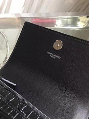 YSL Sunset Chain Wallet In Crocodile Embossed Shiny Leather 4843 - 3