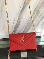 YSL Gold Monogram College Red 5081 - 3