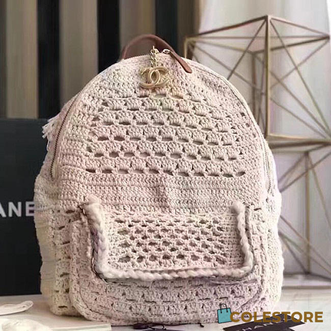 Chanel Crochet Braid Cayo Coco Backpack White A93681 VS04725 - 1