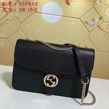 gucci gg flap shoulder bag on chain black CohotBag 510303