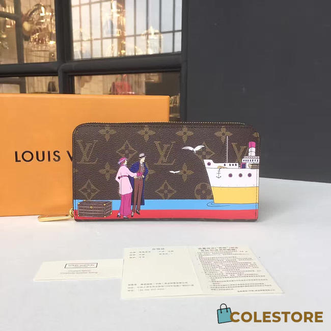 Louis Vuitton Zippy Wallet Monogram Ship Couple 3165 - 1