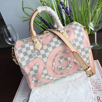 CohotBag louis vuitton speedy damier azur canvas pink