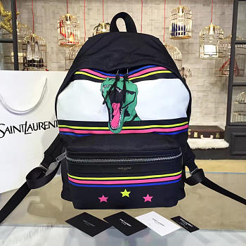 YSL Monogram Backpack Dinosaur Black 4786