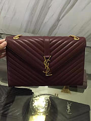 YSL Gold Monogram College Wine Red 5082 - 2