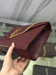 YSL Gold Monogram College Wine Red 5082 - 5