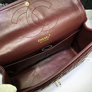 Chanel Lambskin Leather Flap Bag With Gold/Silver Hardware Maroon Red 33cm - 2