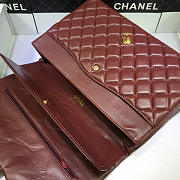 Chanel Lambskin Leather Flap Bag With Gold/Silver Hardware Maroon Red 33cm - 3