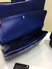 Chanel Lambskin Leather Flap Bag Gold/Silver Blue 30cm - 3